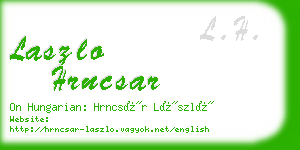 laszlo hrncsar business card